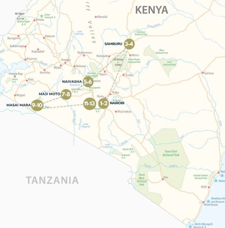 KENYA - Mappa itinerario A Wild Mind